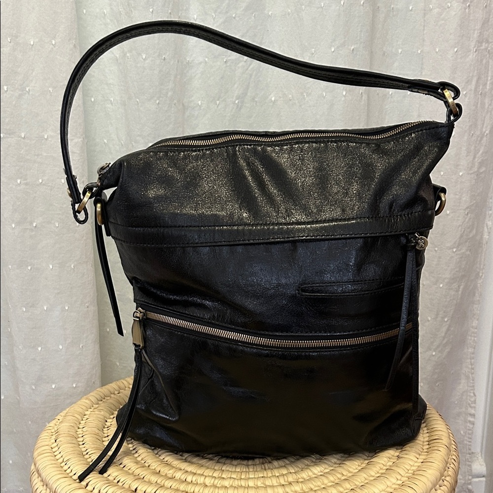 Hobo Black Leather Shoulder Bag Large Minimalist Classic Travel Work Tote